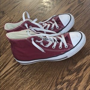 Burgundy High Top Converse